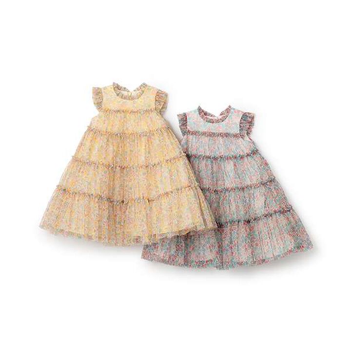 Liberty Print Tulle Dress,Yellow, medium image number 10