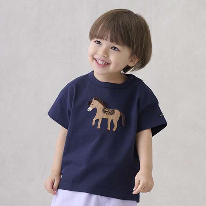 Appliqu&eacute; Car Pony Short Sleeve T-Shirt,Smoke white, medium image number 25