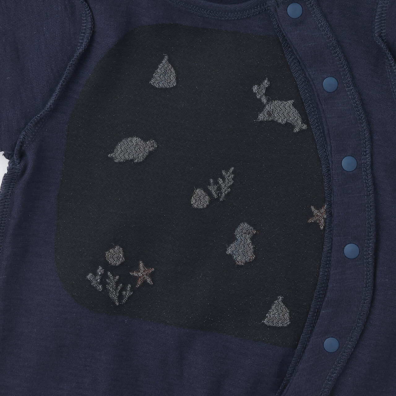 2WAY Embroidered Sea Creatures Romper,Pearl white, large image number 5