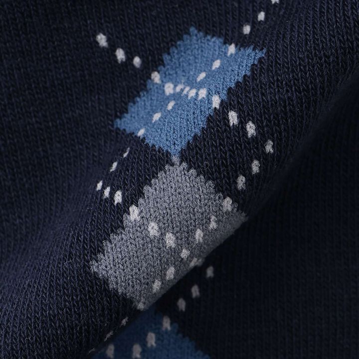 [Antibacterial Deodorizing] Argyle Pattern Crew Socks,Off white, medium image number 8