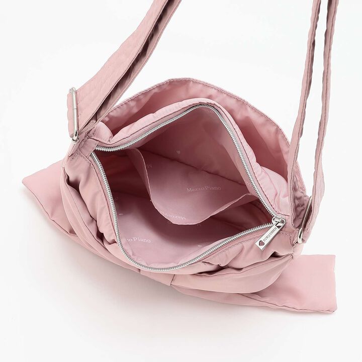 Fluffy Ribbon Crescent Shoulder Bag,Black, medium image number 7