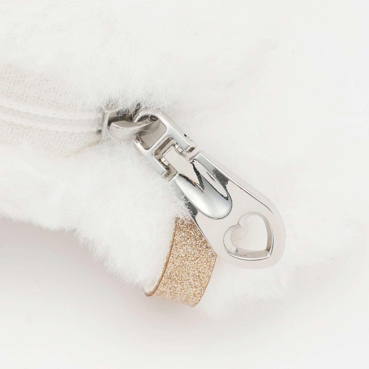 White Lucky Fluffy Sparkle Pouch,Orange, large image number 4