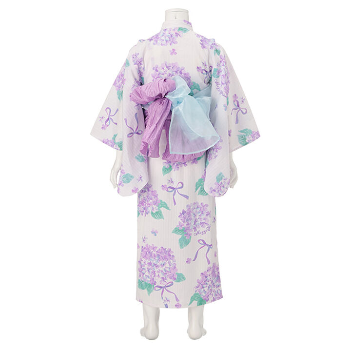 Watercolor Hydrangea Pattern Yukata,Light blue, medium image number 11