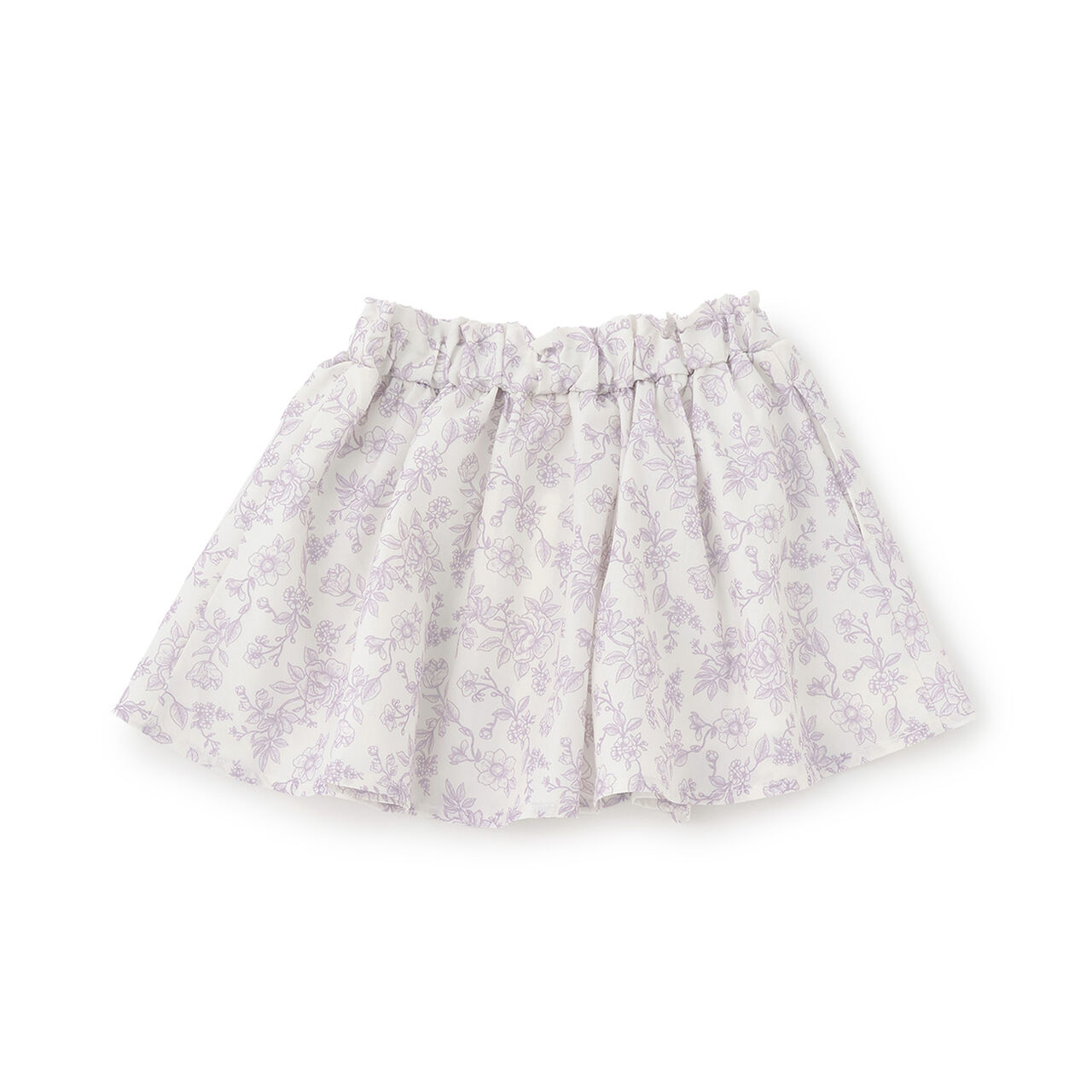 Floral Print Gathered Skirt,Navy, large image number 6
