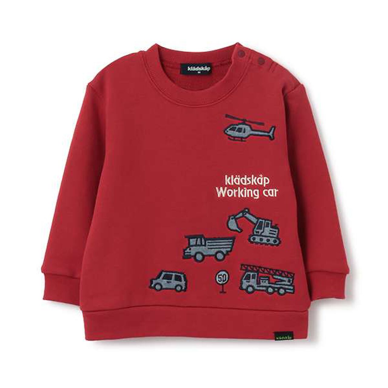 Vehicle Embroidery Sweatshirt,Red, large image number 0