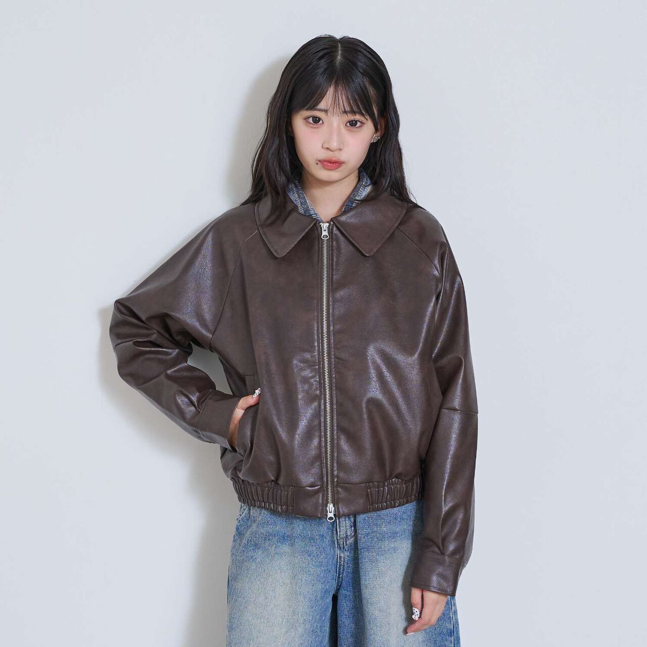 LTXC [Washable, Adjustable] Faux Leather Jacket,Black, large image number 3