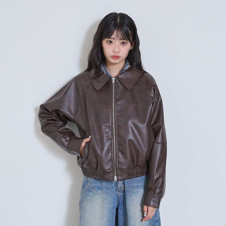 LTXC [Washable, Adjustable] Faux Leather Jacket,Black, medium image number 3