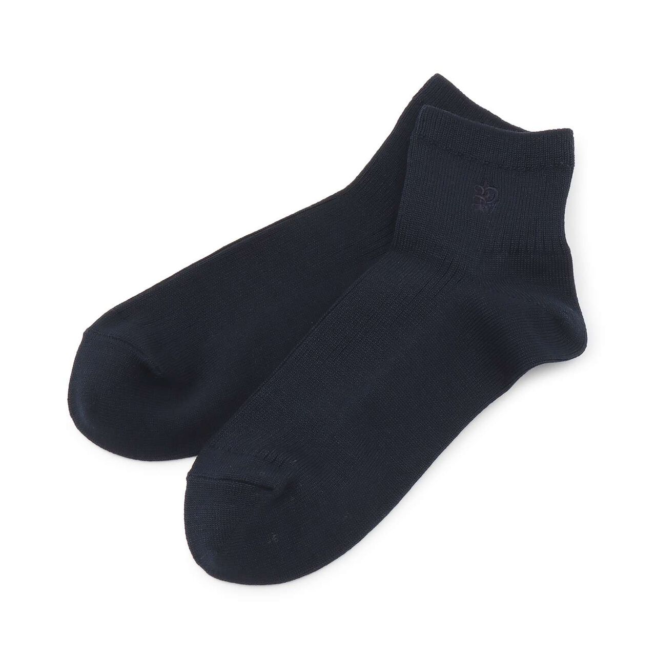 [Graduation Attire] 10cm Rib Logo Embroidery Socks,Navy, large image number 0