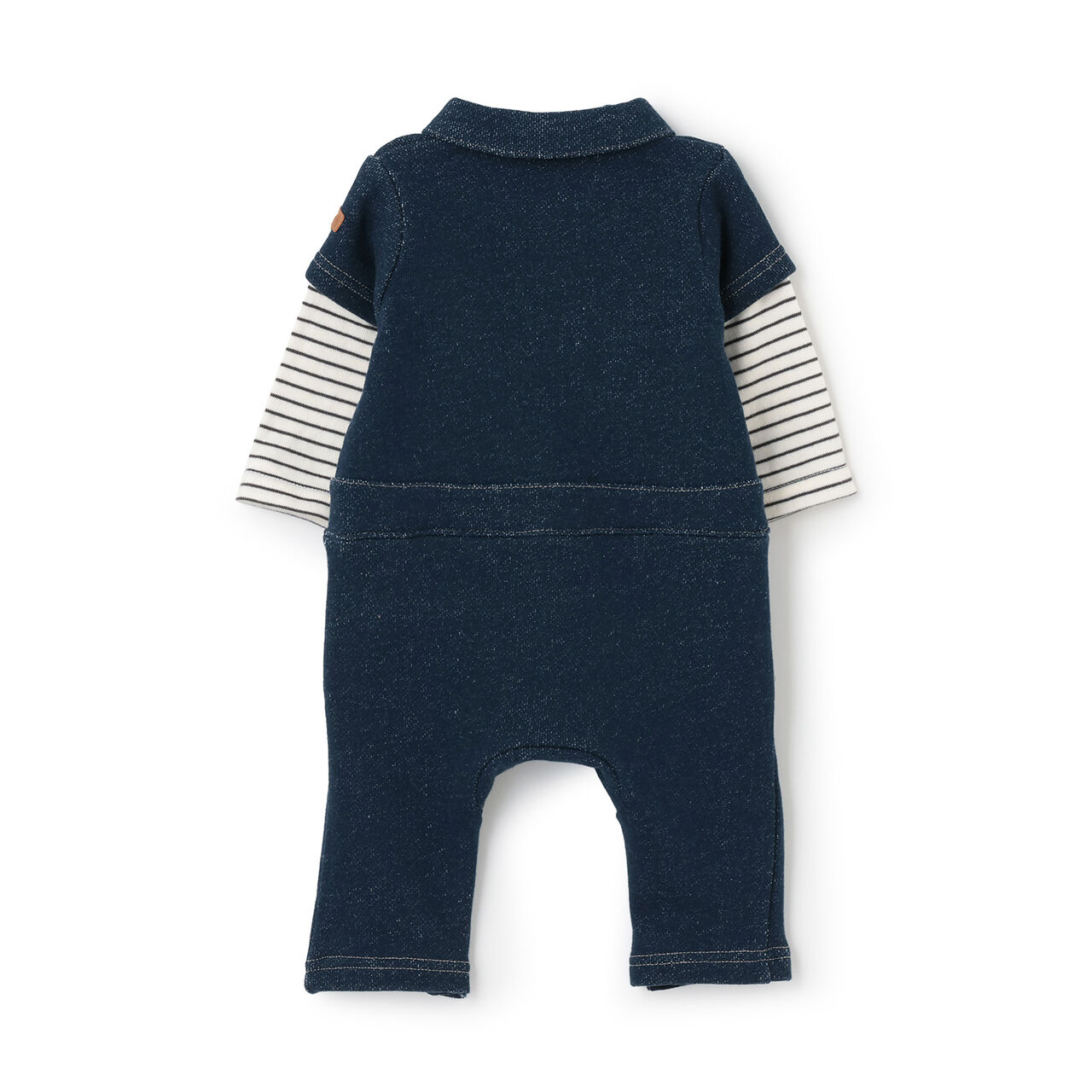 All-Over Embroidered Collared Coverall,Smoke white, large image number 5