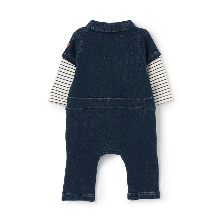 All-Over Embroidered Collared Coverall,Smoke white, medium image number 5