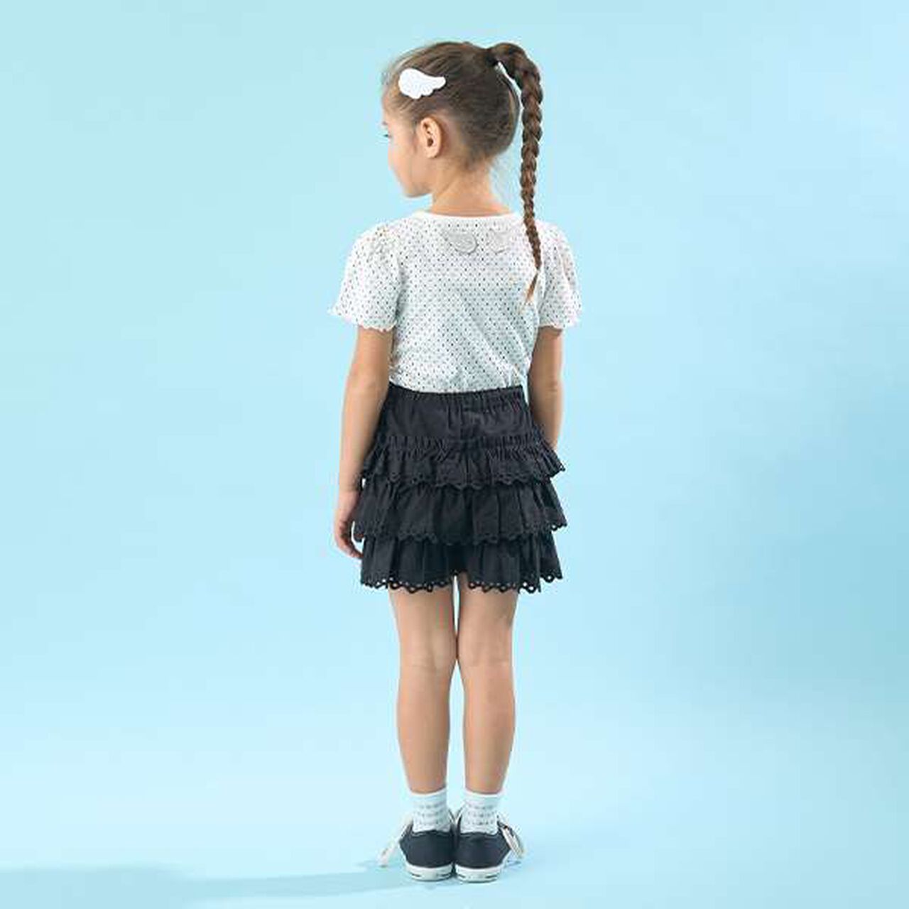 Soft Cotton Mini Puff Short Sleeve T-Shirt with Dot Print,Off white, large image number 12
