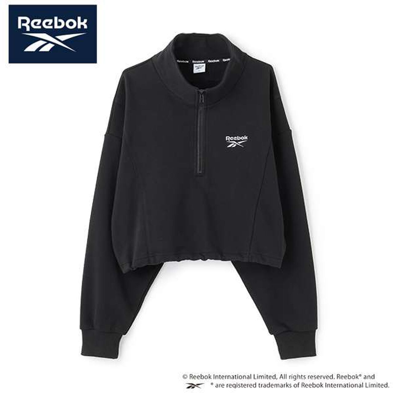 [Reebok] Cropped Half ZIP,Black, large image number 3