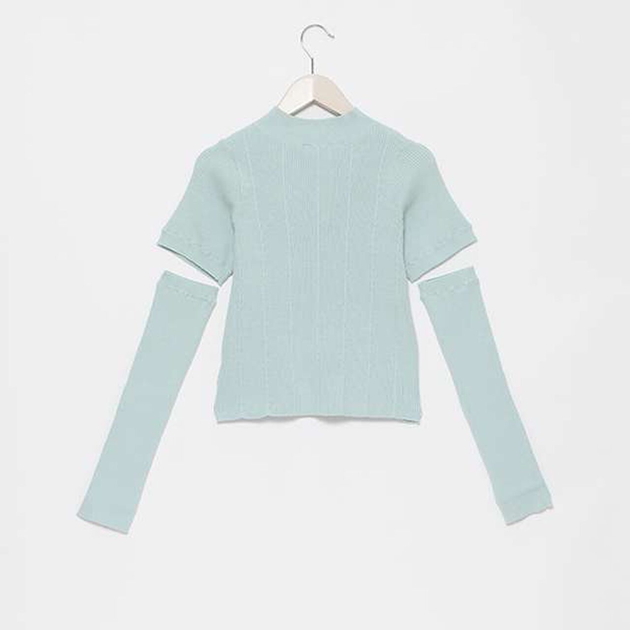 Short-Sleeve Knit with Arm Warmers,Off white, large image number 1