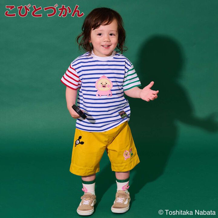 [Kobito Zukan] Stripe Pattern Short-Sleeve T-Shirt,Navy, medium image number 26