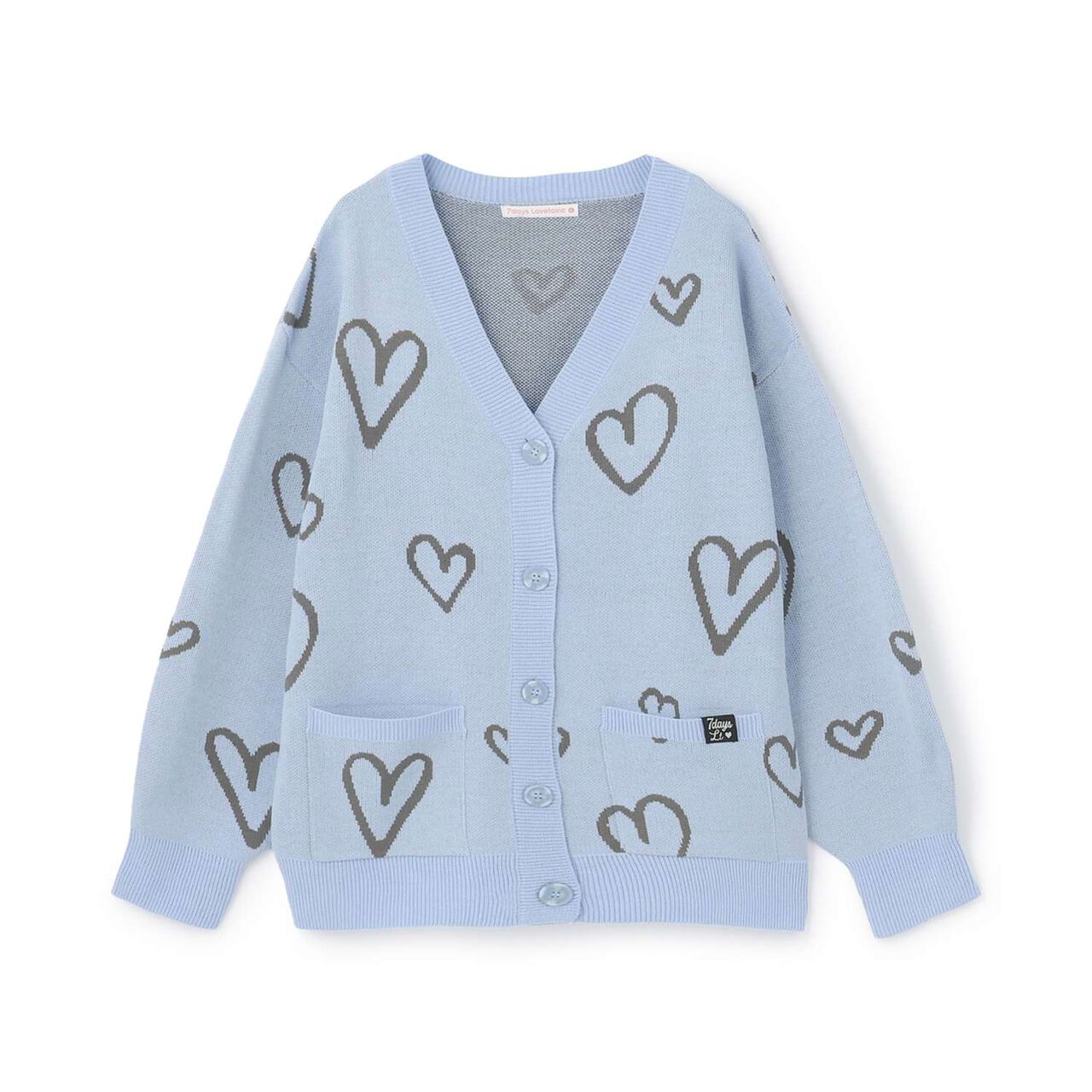 [7days/Washable] Heart Pattern Cardigan,Lavender, large image number 10