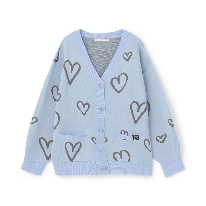 [7days/Washable] Heart Pattern Cardigan,Lavender, medium image number 10