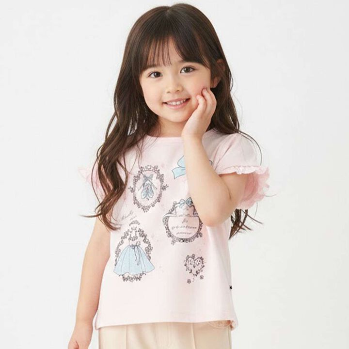 Ballet Motif Sleeve Frill T-Shirt,, medium