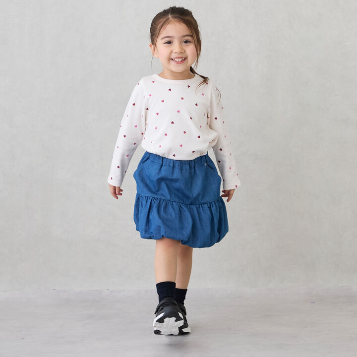 Peplum Balloon Skirt with Shorts,Blue, medium image number 1