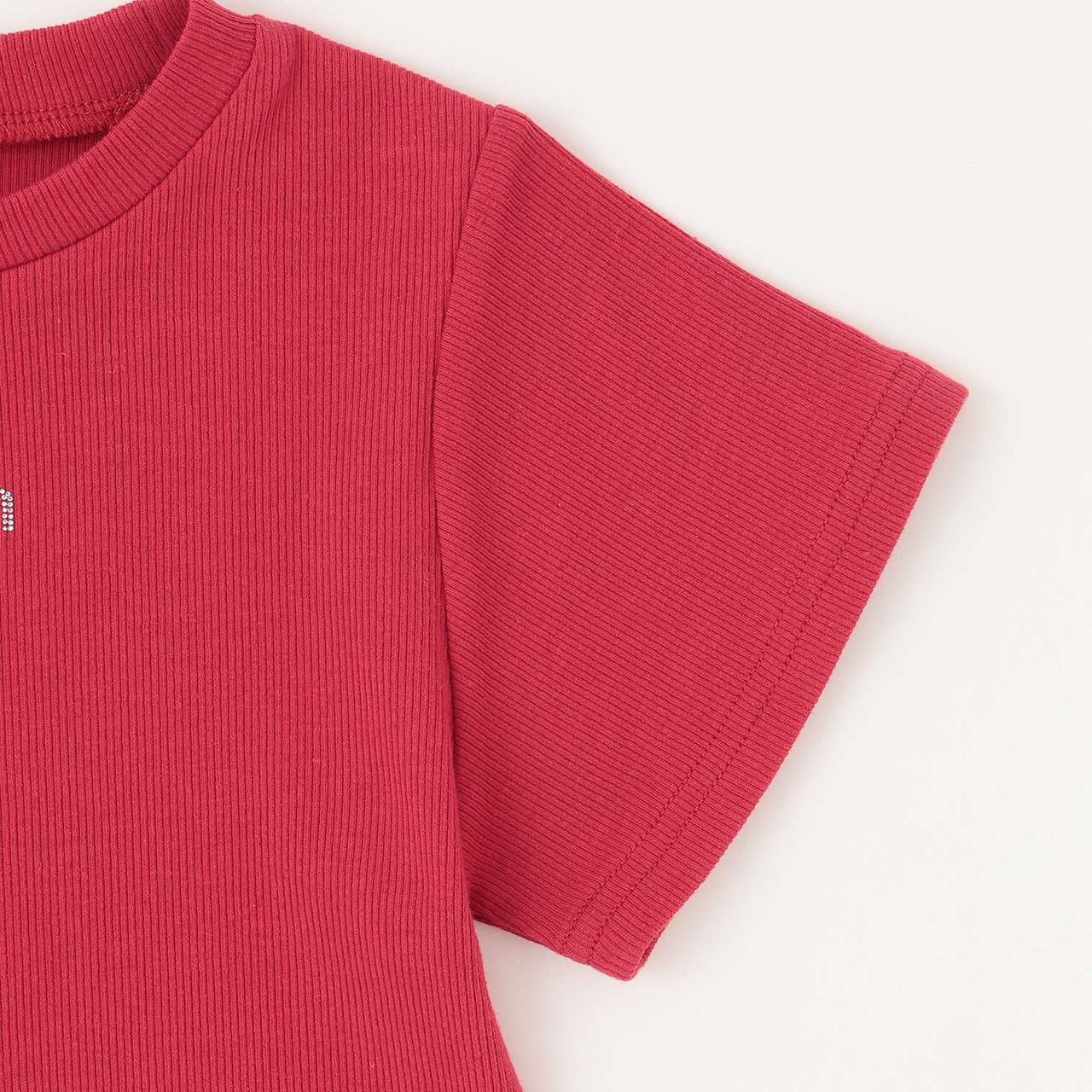 Sleek Plus Quick-Dry Ribbed Short-Sleeve Kids T-Shirt,Red, large image number 23