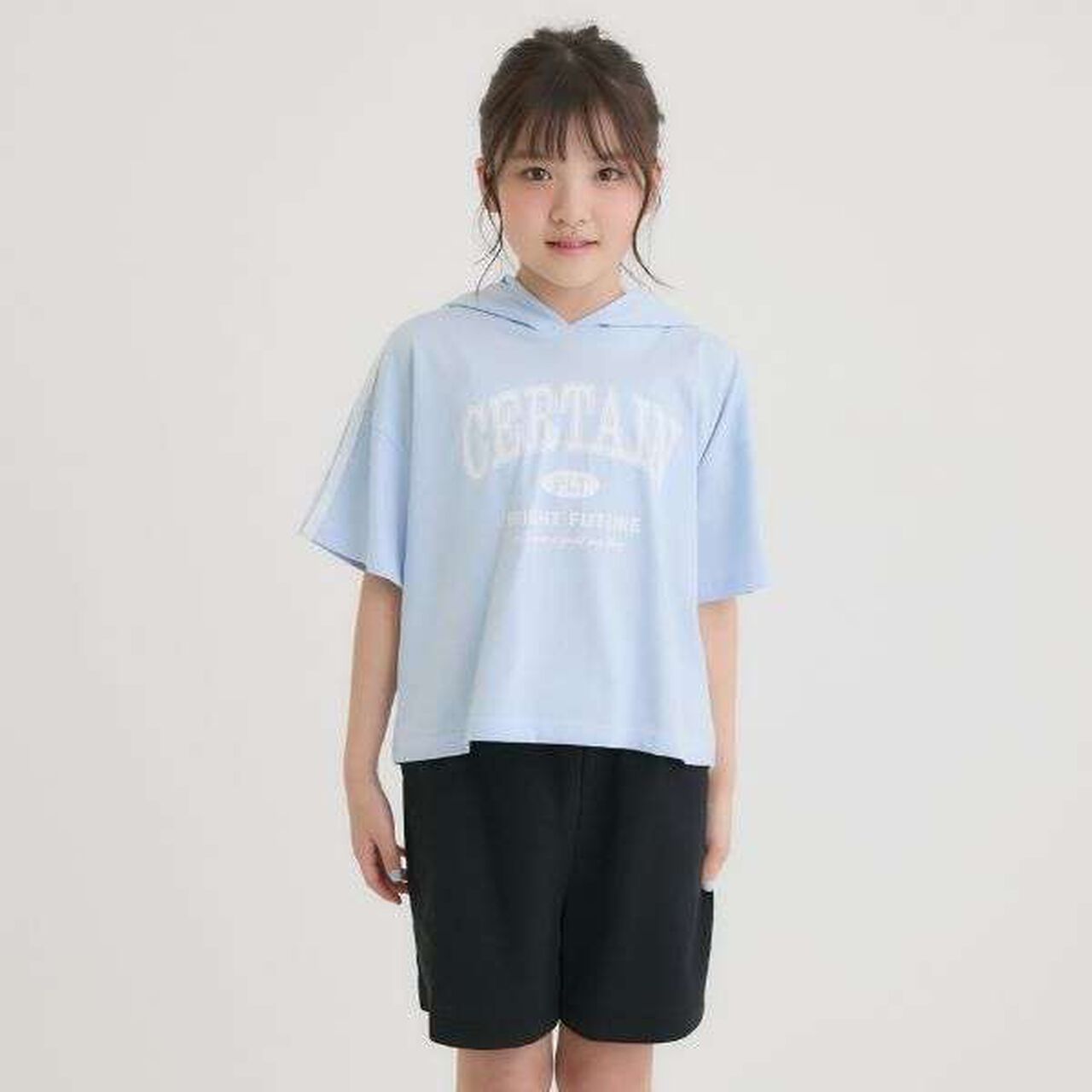 Cool Touch Short-Sleeve Hoodie + Half Pants Set,Yellow green, large image number 28