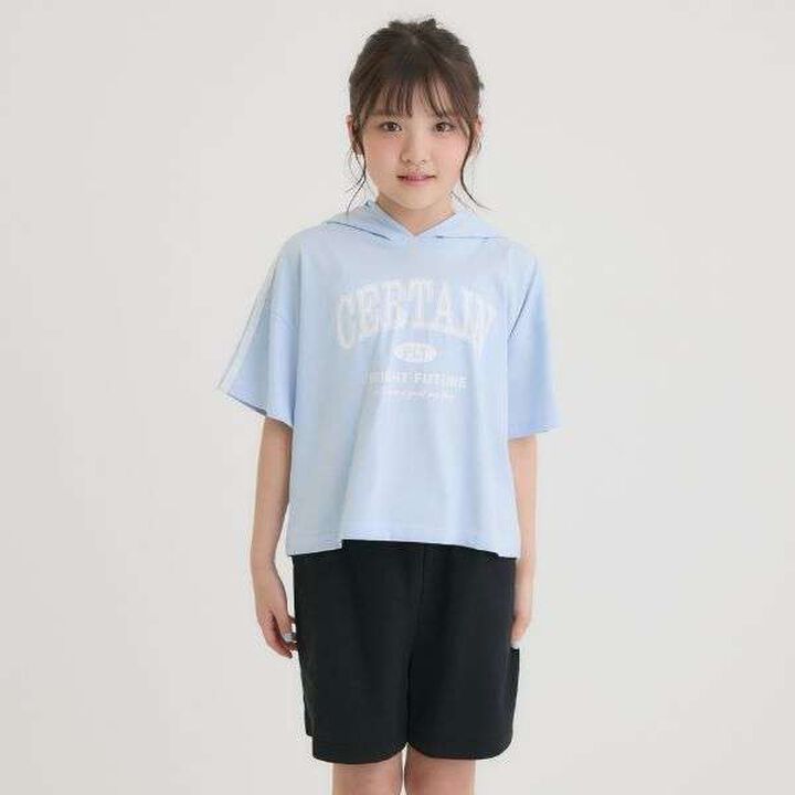 Cool Touch Short-Sleeve Hoodie + Half Pants Set,Yellow green, medium image number 28