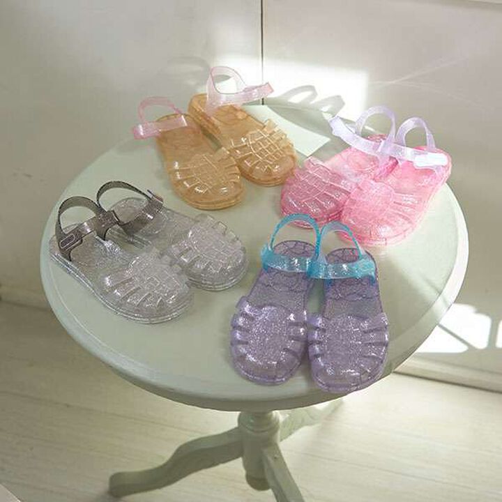 Clear Lame Bi-Color Rubber Sandals,Yellow, medium image number 5