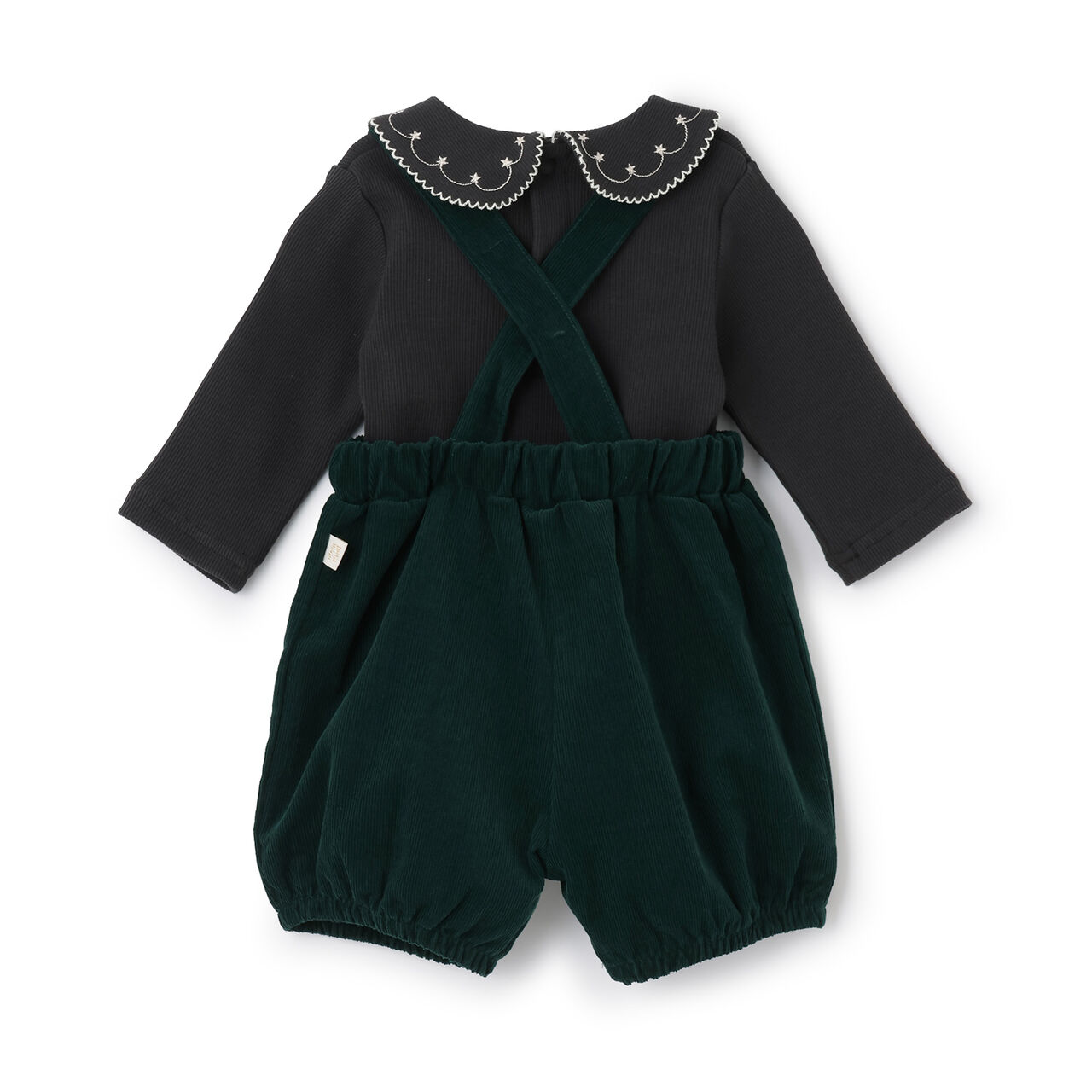 Collared Embroidery Overall Set,Ivory, large image number 6