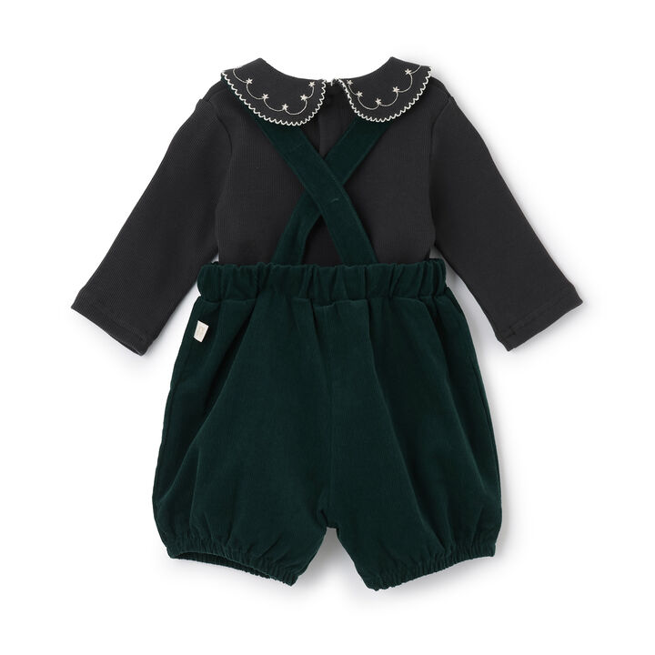 Collared Embroidery Overall Set,Ivory, medium image number 6