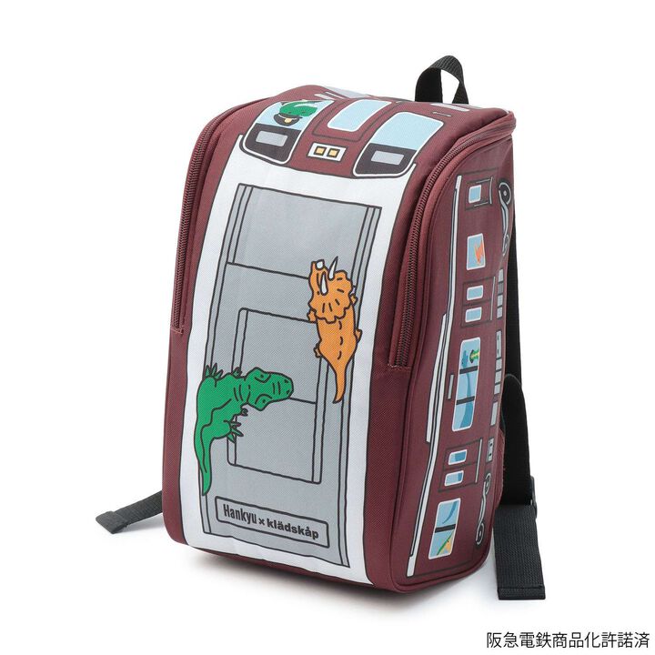 Hankyu Train Backpack,Deep red, medium image number 8