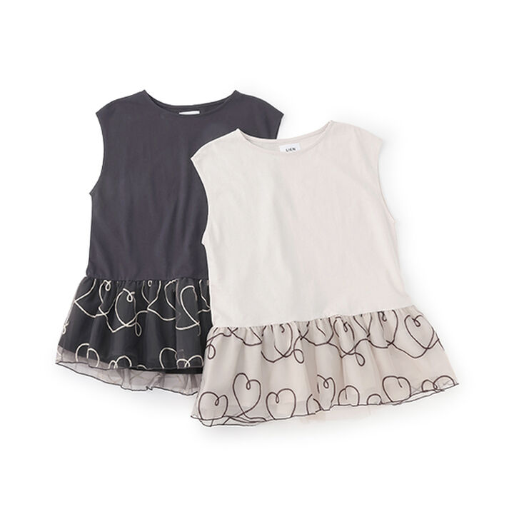 [Link] Chain Embroidery Tulle Tunic,Black, medium image number 11