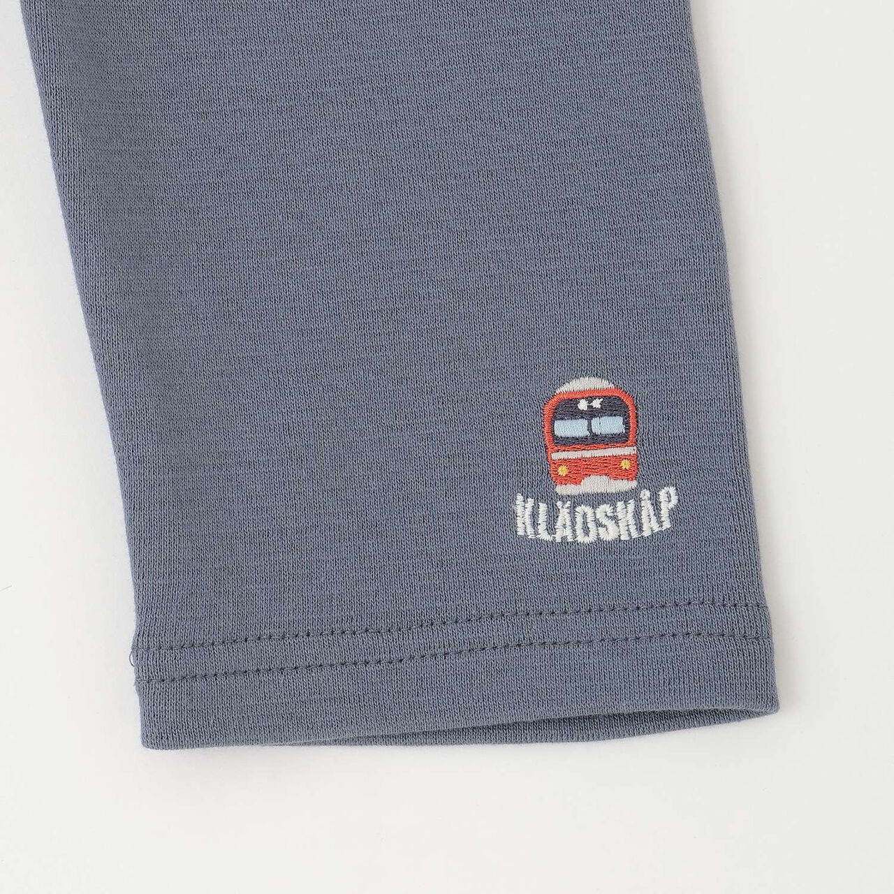 Car One-Point Embroidery 6/10 Length Leggings,Blue gray, large image number 6