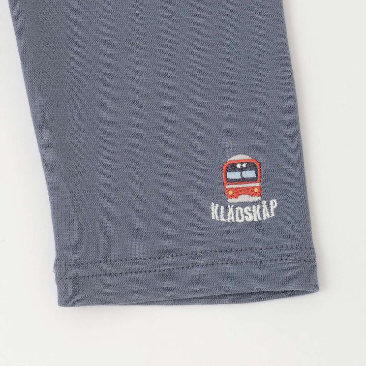 Car One-Point Embroidery 6/10 Length Leggings,Blue gray, medium image number 6