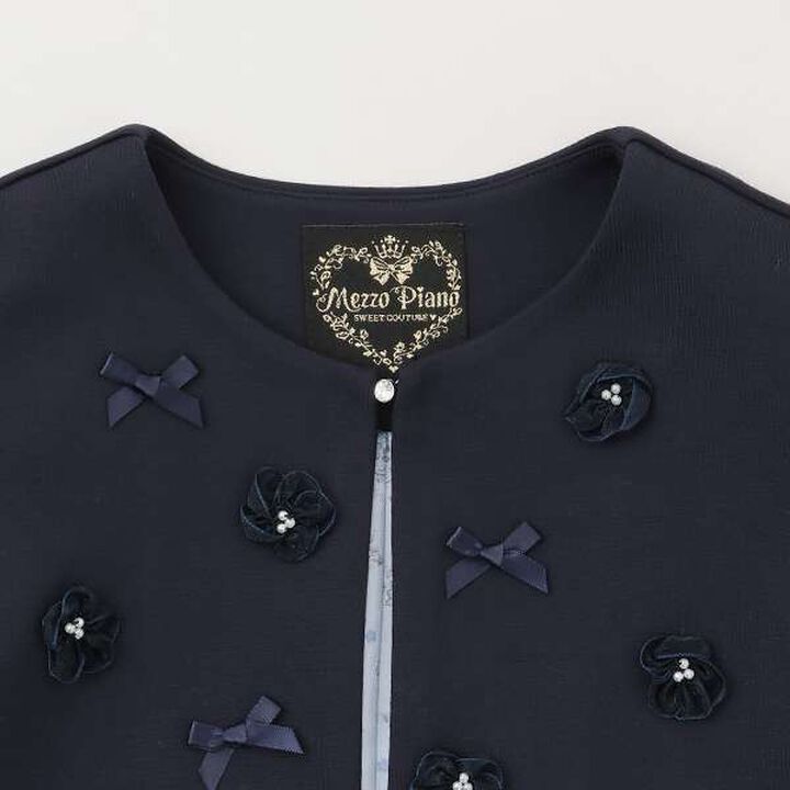 Flower Scallop Jacket,White, medium image number 2