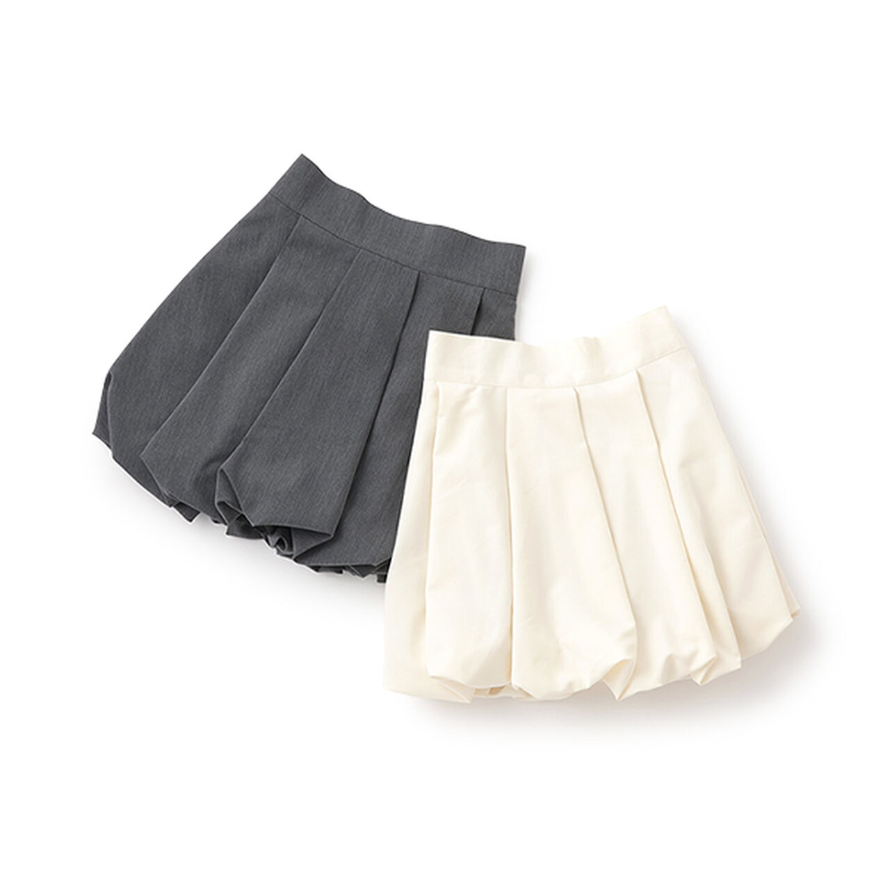 Balloon Tuck Skirt with Shorts,Gray, large image number 9