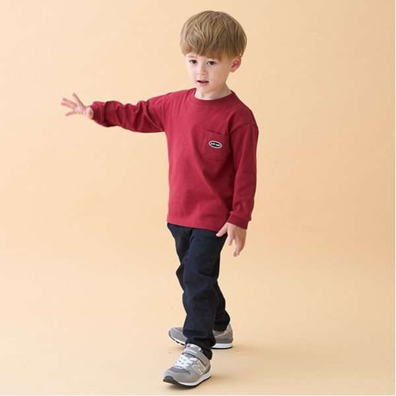Solid Long Sleeve T-Shirt,Light pink, large image number 1