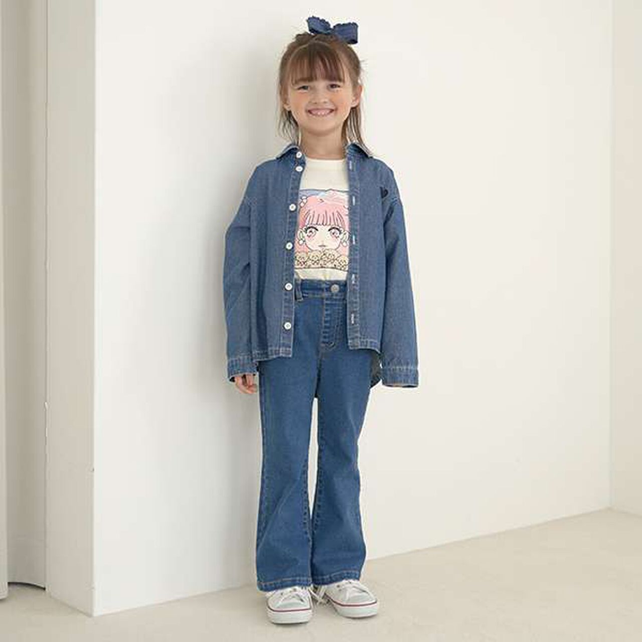 Non-Deforming Girls' Frill Big T-Shirt,Mint, large image number 15