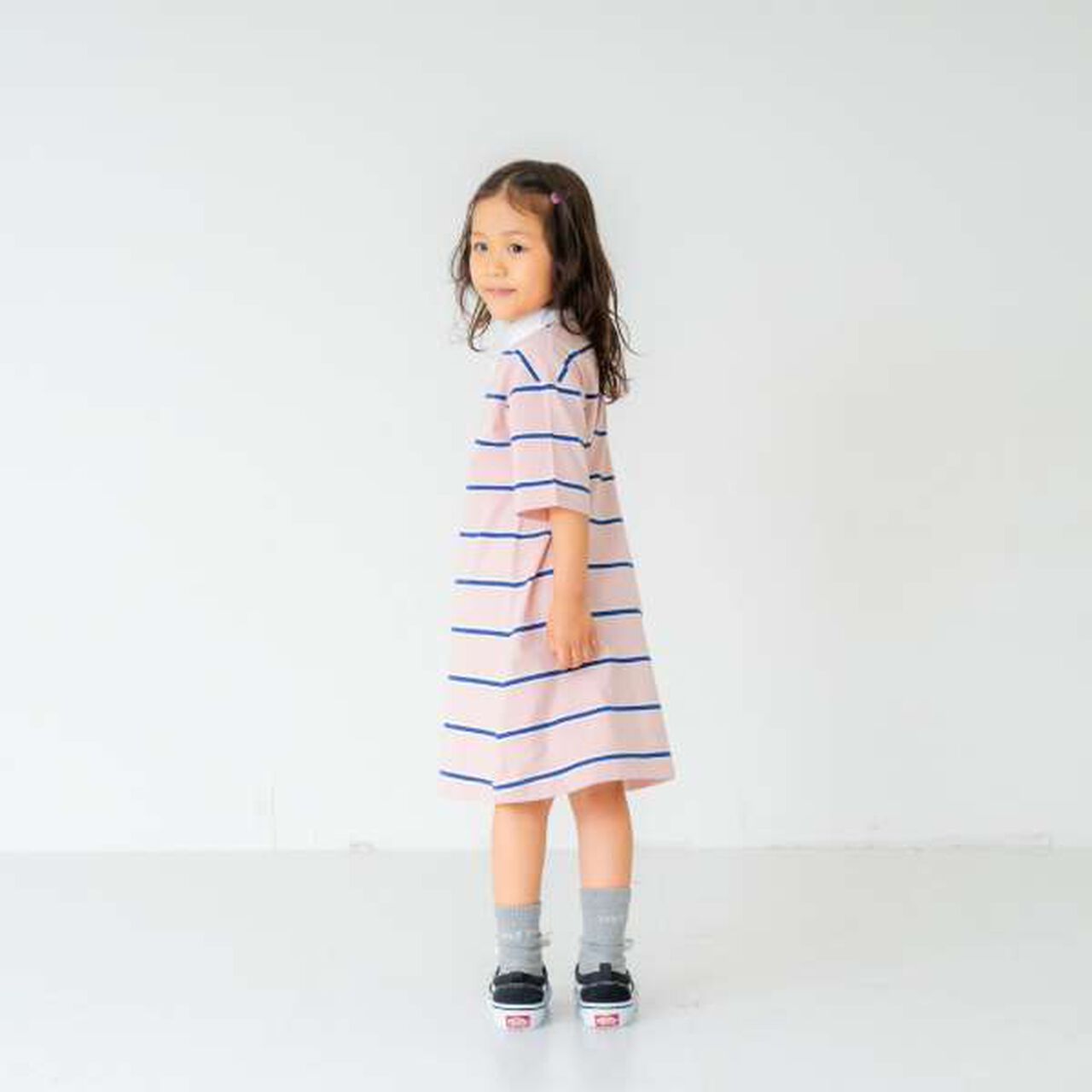 [Link] Stand Collar Rugby T-Shirt Dress,Navy, large image number 1