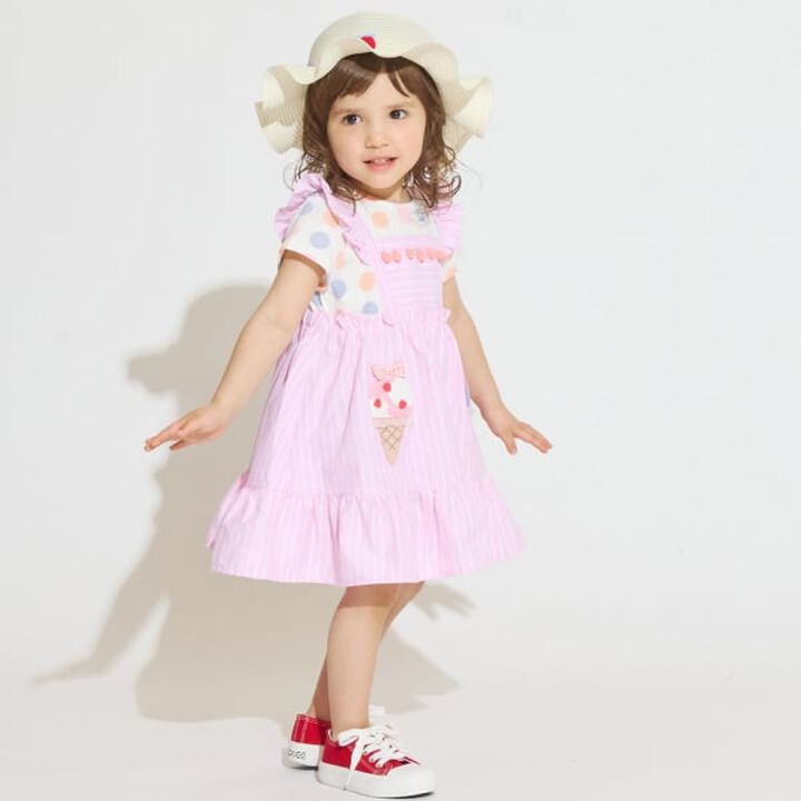 [31 Ice Cream] Twin Ice Cream One-Piece Dress,Pink, medium image number 1