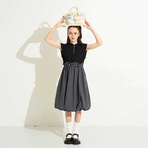 AMI] [Web Exclusive] Docking Balloon One-Piece Dress
