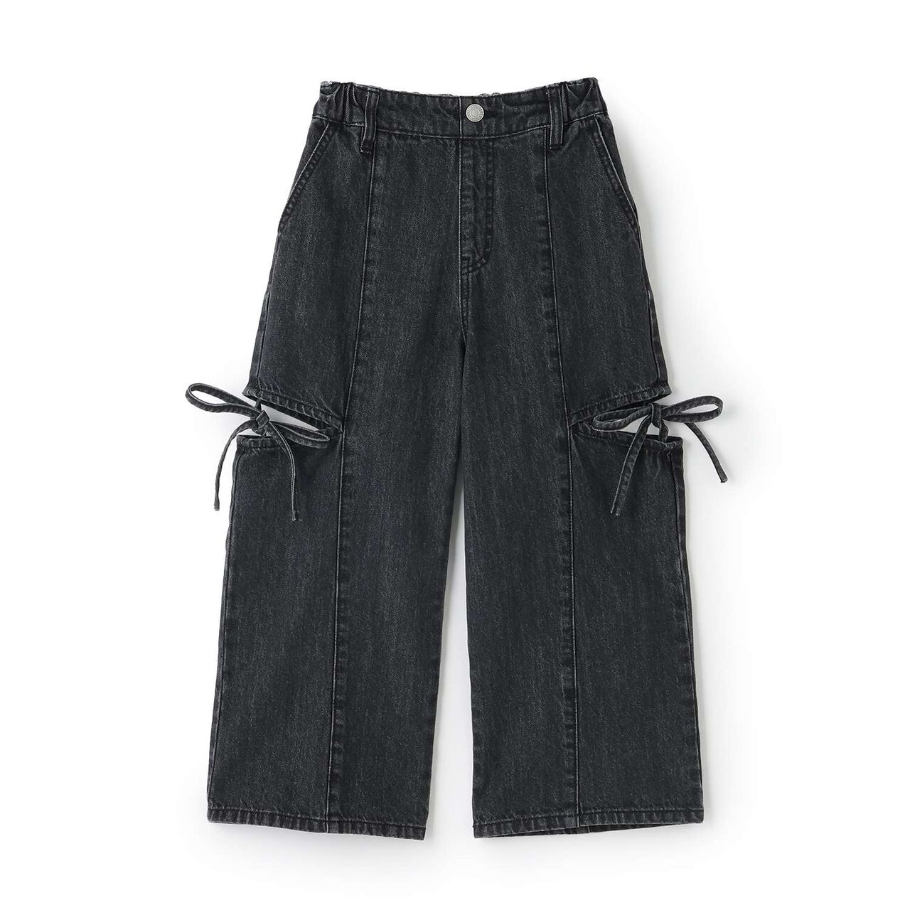 Denim Slit Wide Pants,Blue, large image number 9