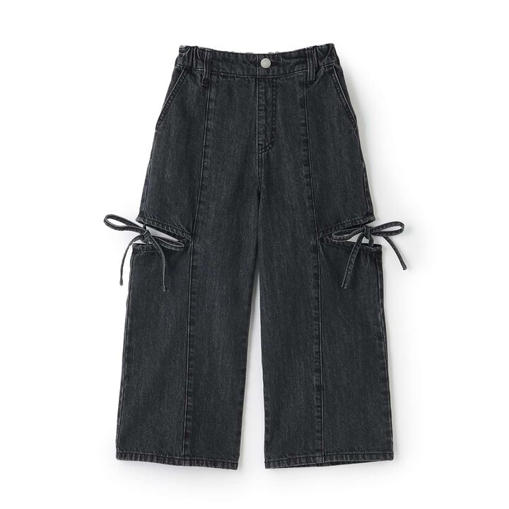 Denim Slit Wide Pants,Blue, medium image number 9