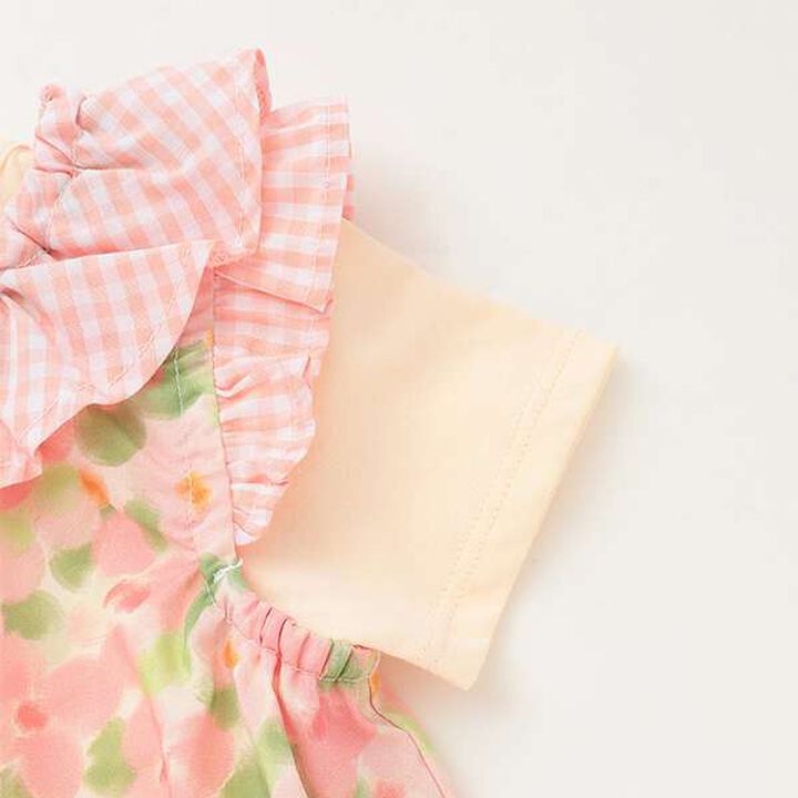 Flower Print Bodysuit Set,Pink, medium image number 3