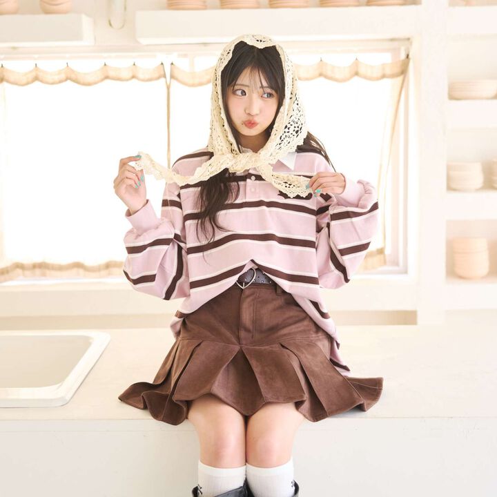 [LTXC] 混款盒褶迷你裙,摩卡茶色, medium image number 1