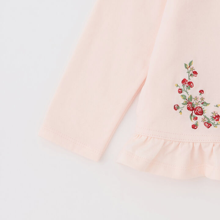 Wild Strawberry Embroidery Cardigan,Pearl white, medium image number 4