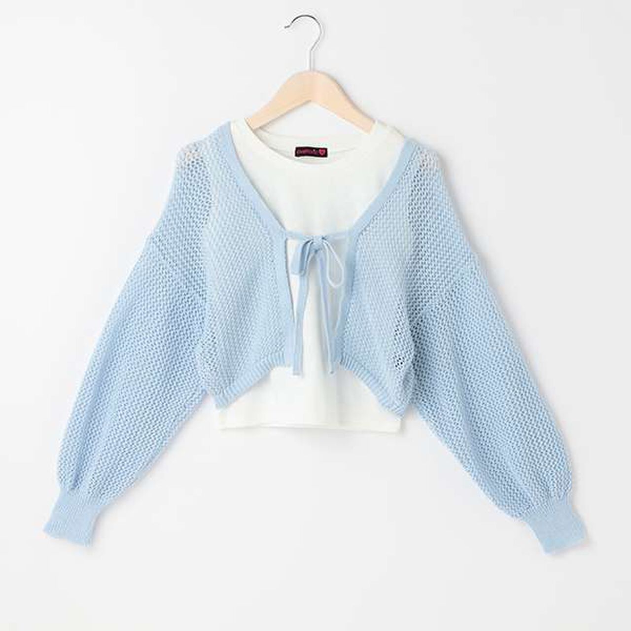 Mesh Bolero Inner Wear Set,Pink, large image number 7