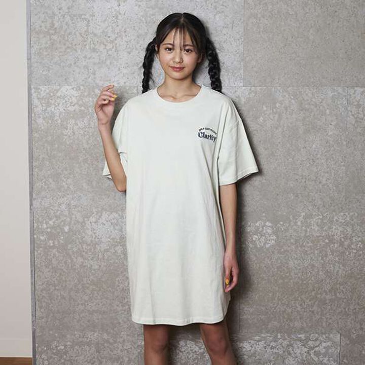 Functional Material Back Print T One-Piece Dress,Emerald green, medium image number 0