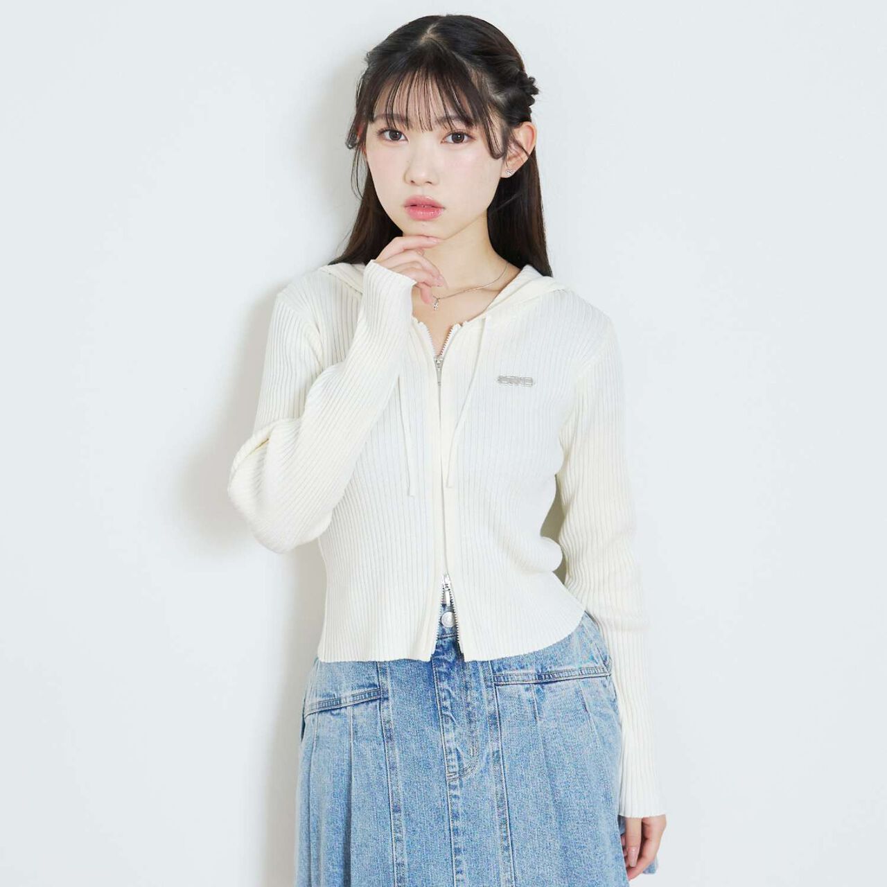 [LTXC] [Arael] Rib Zip Hoodie,Off white, large image number 2