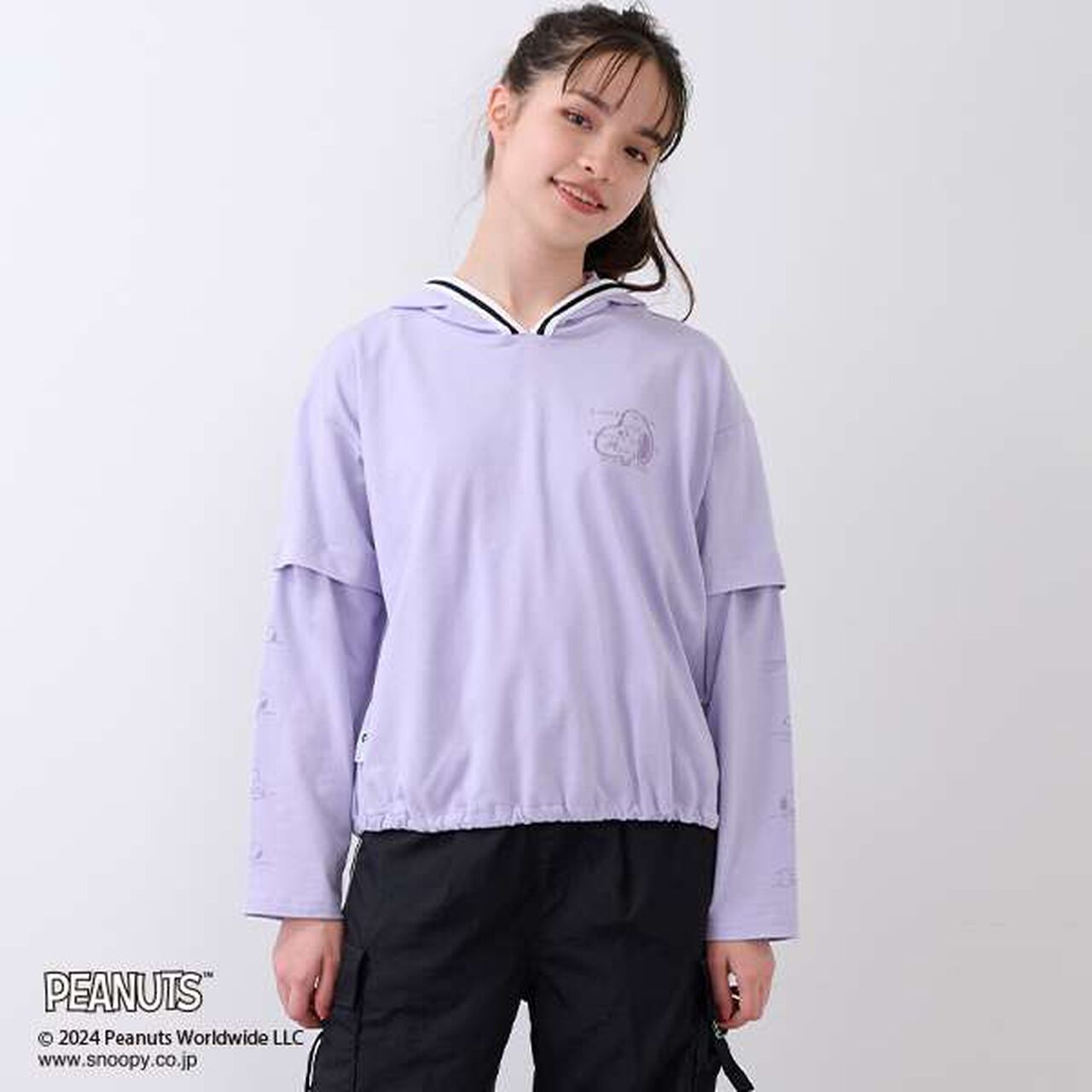 [PEANUTS] [Cool to the Touch] 2WAY Hooded Parka,Lavender, large image number 0