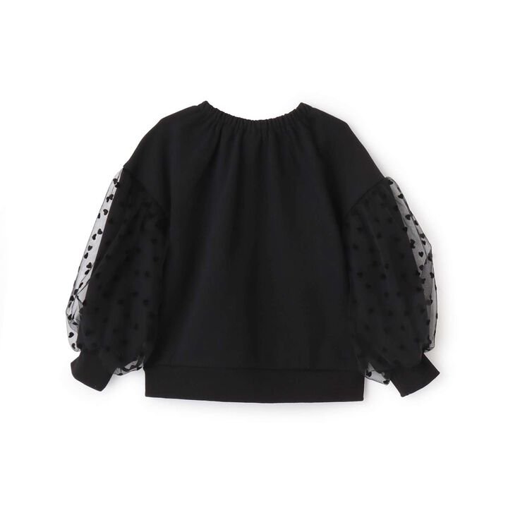 Tulle Sleeve Sweatshirt,Lavender, medium image number 1