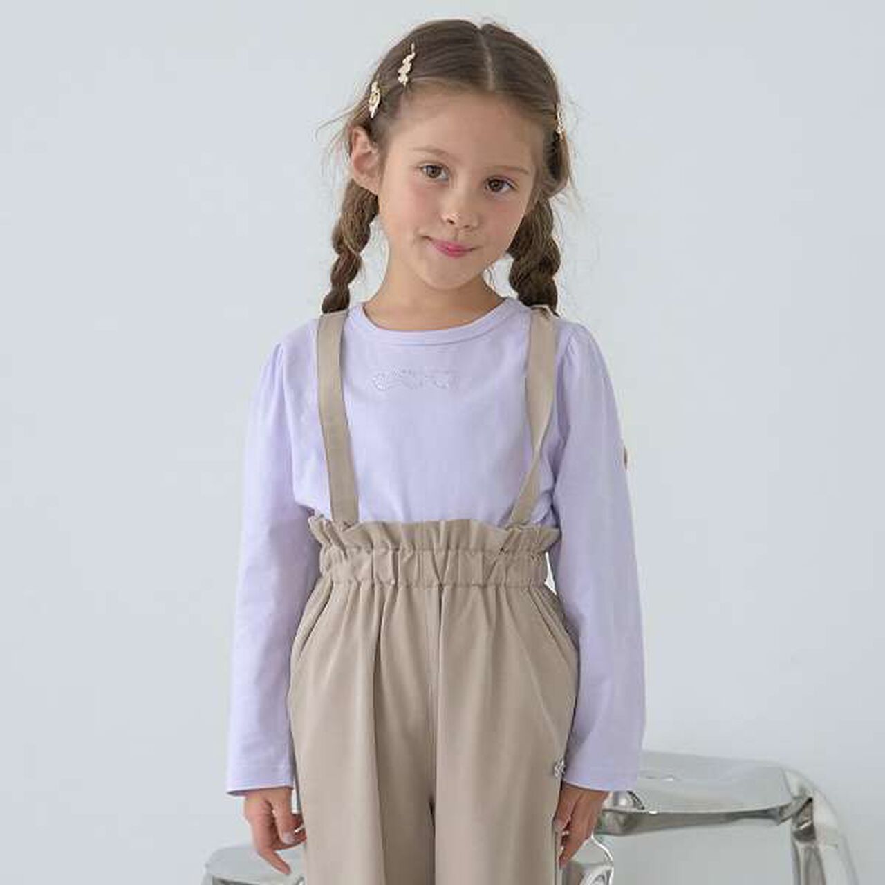 Soft Cotton Assorted Line Stone Motif Puff A-Line T-Shirt,Cream, large image number 22